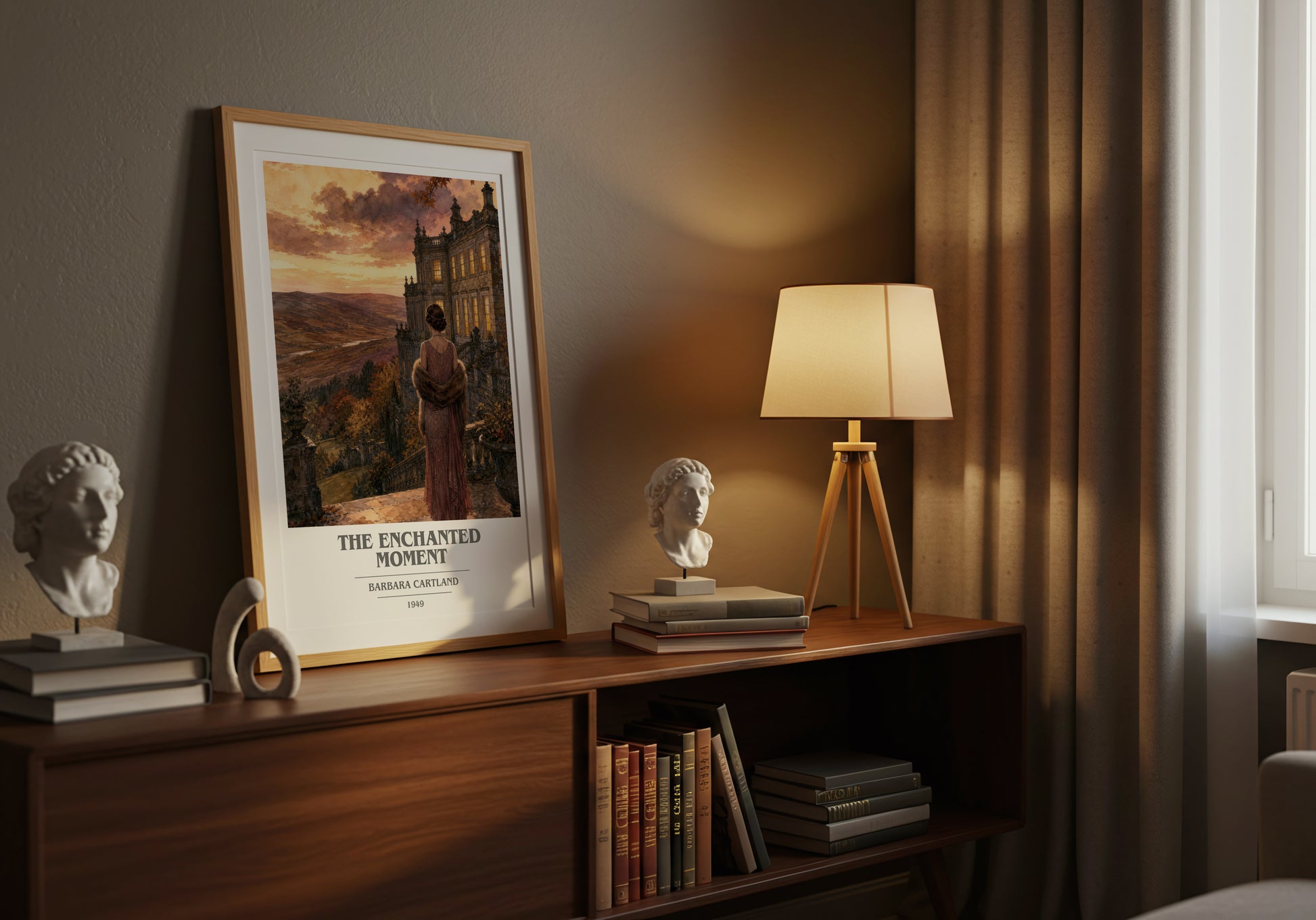 The Enchanted Moment book cover book poster framed on wall – romance wall art