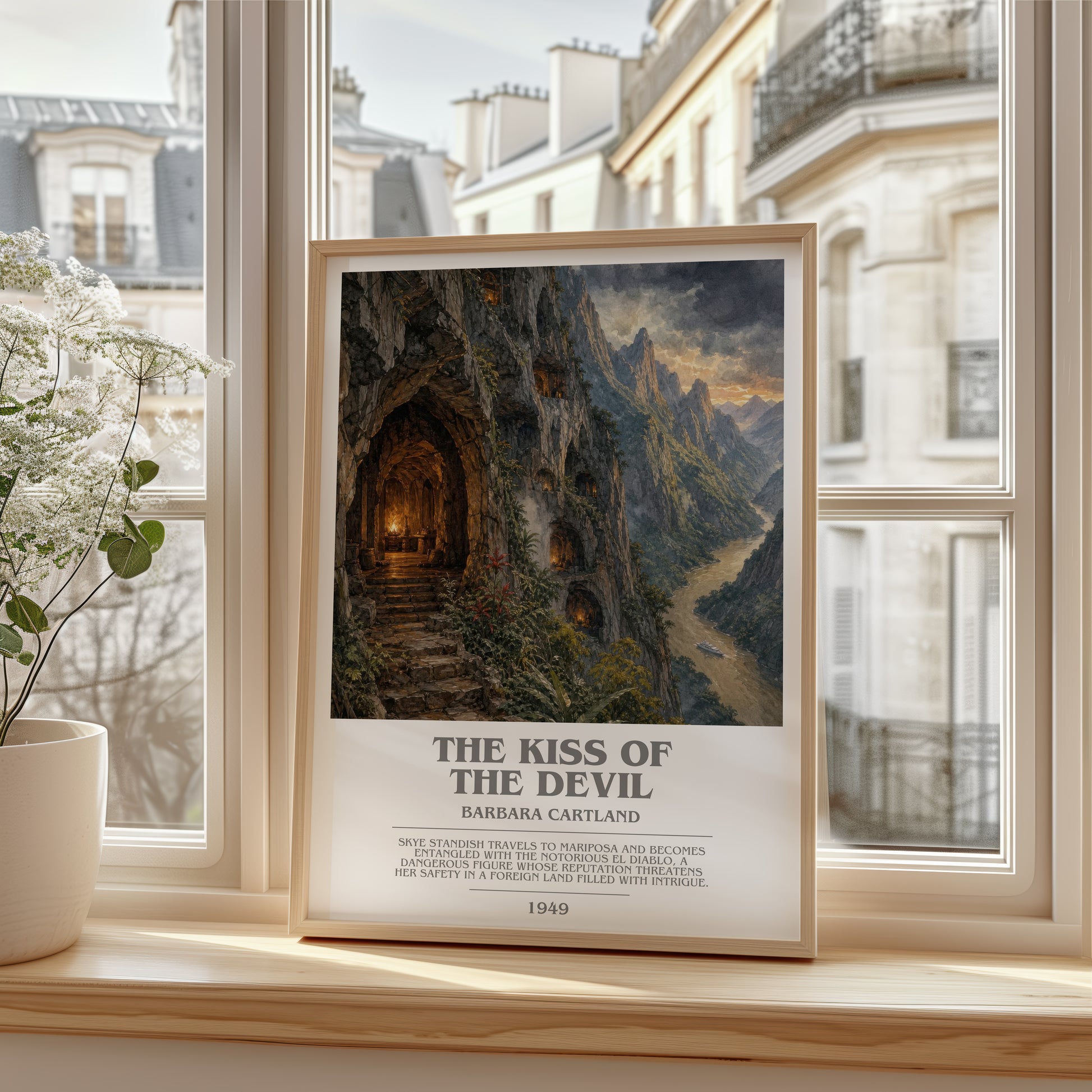 The Kiss Of The Devil bookish poster colour and style options – Barbara Cartland book art