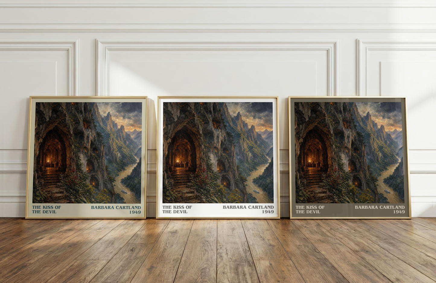 The Kiss Of The Devil literary art print colour and style options – Barbara Cartland book art