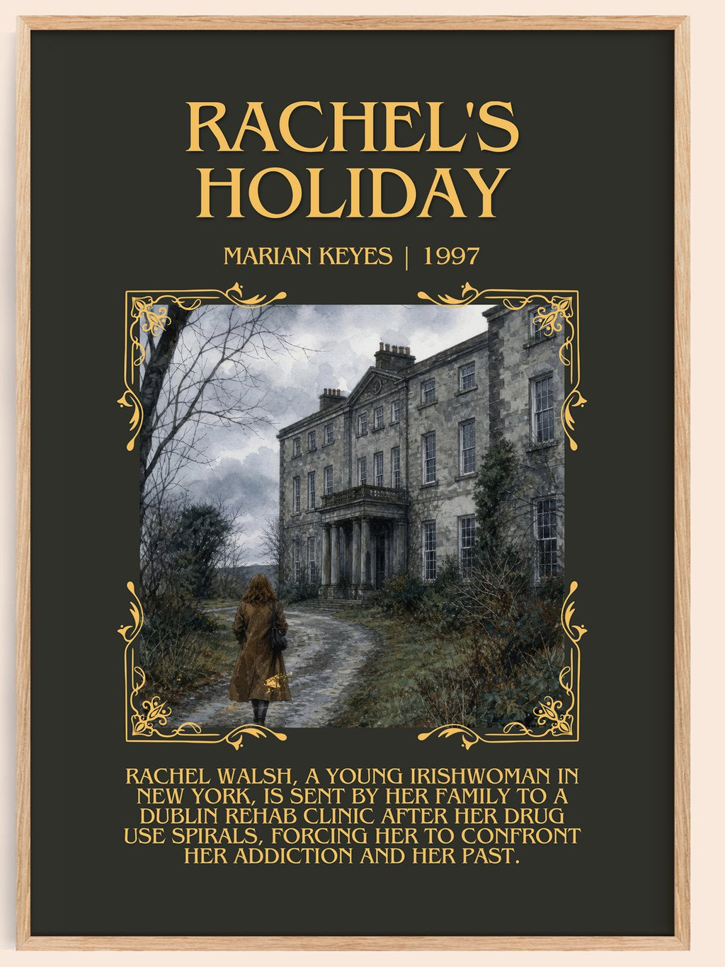 Rachel's Holiday Minimalist Book Poster by Marian Keyes – book poster