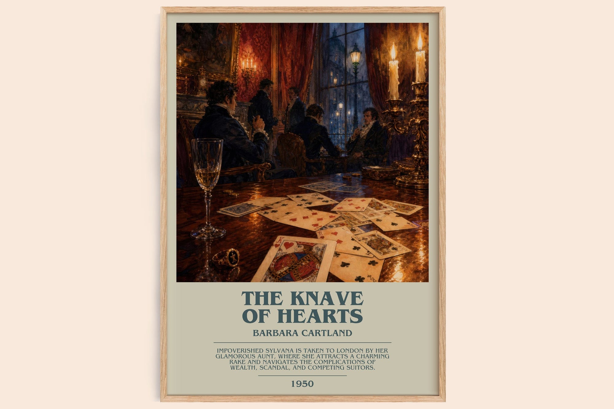 The Knave Of Hearts bookish book poster by Barbara Cartland – framed literary art print