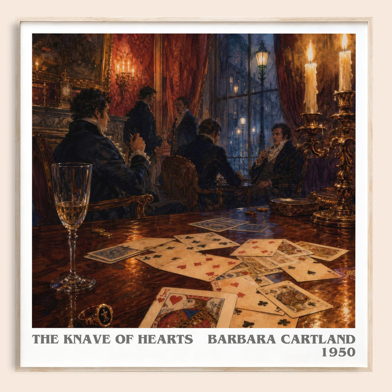 The Knave Of Hearts literary book poster by Barbara Cartland – framed literary art print