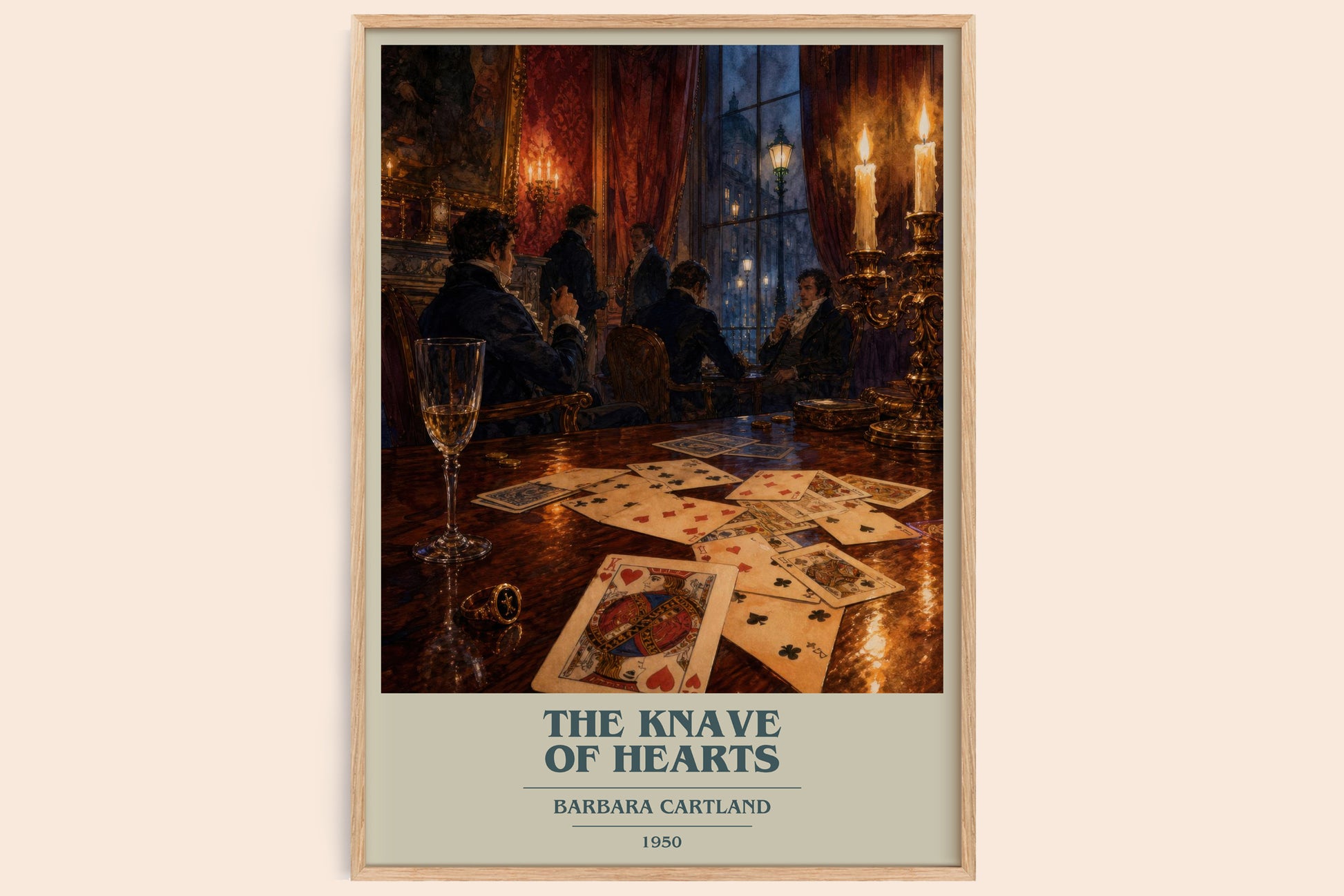 The Knave Of Hearts book cover book poster by Barbara Cartland – framed literary art print