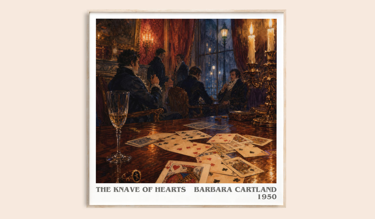 The Knave Of Hearts literary book poster by Barbara Cartland – framed literary art print