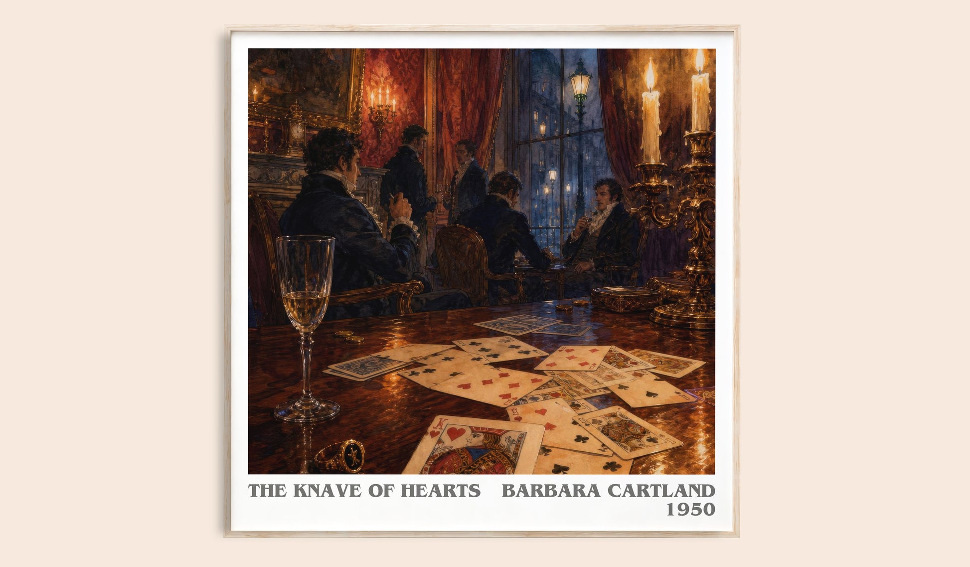 The Knave Of Hearts literary book poster by Barbara Cartland – framed literary art print