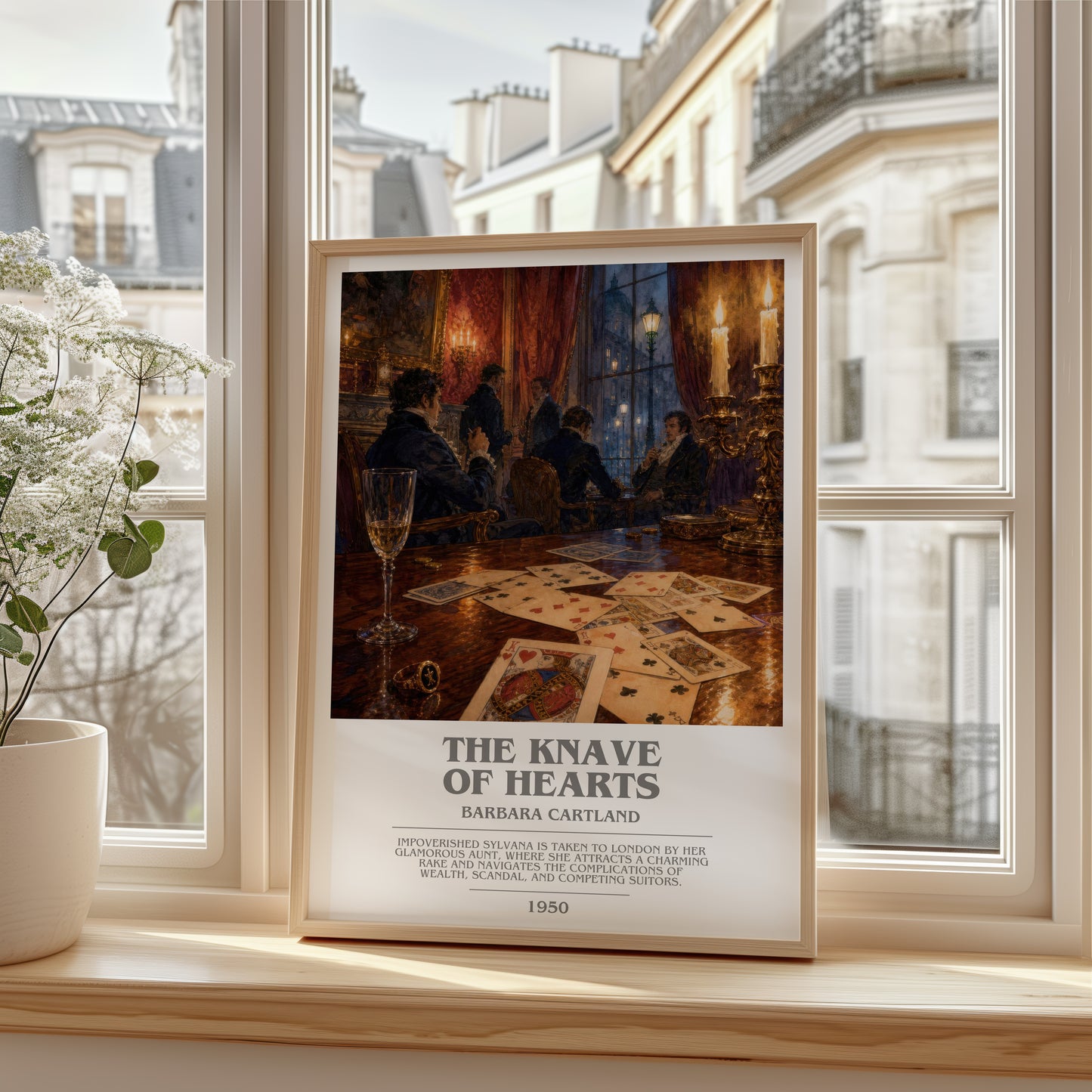 The Knave Of Hearts bookish poster colour and style options – Barbara Cartland book art
