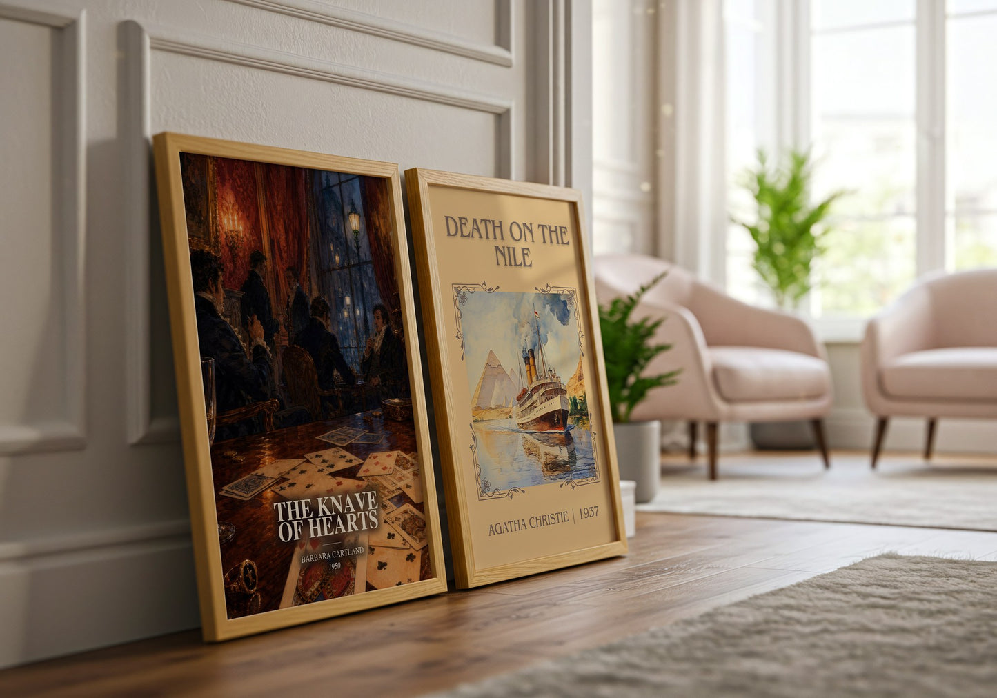 The Knave Of Hearts watercolour print framed by window – literary home decor