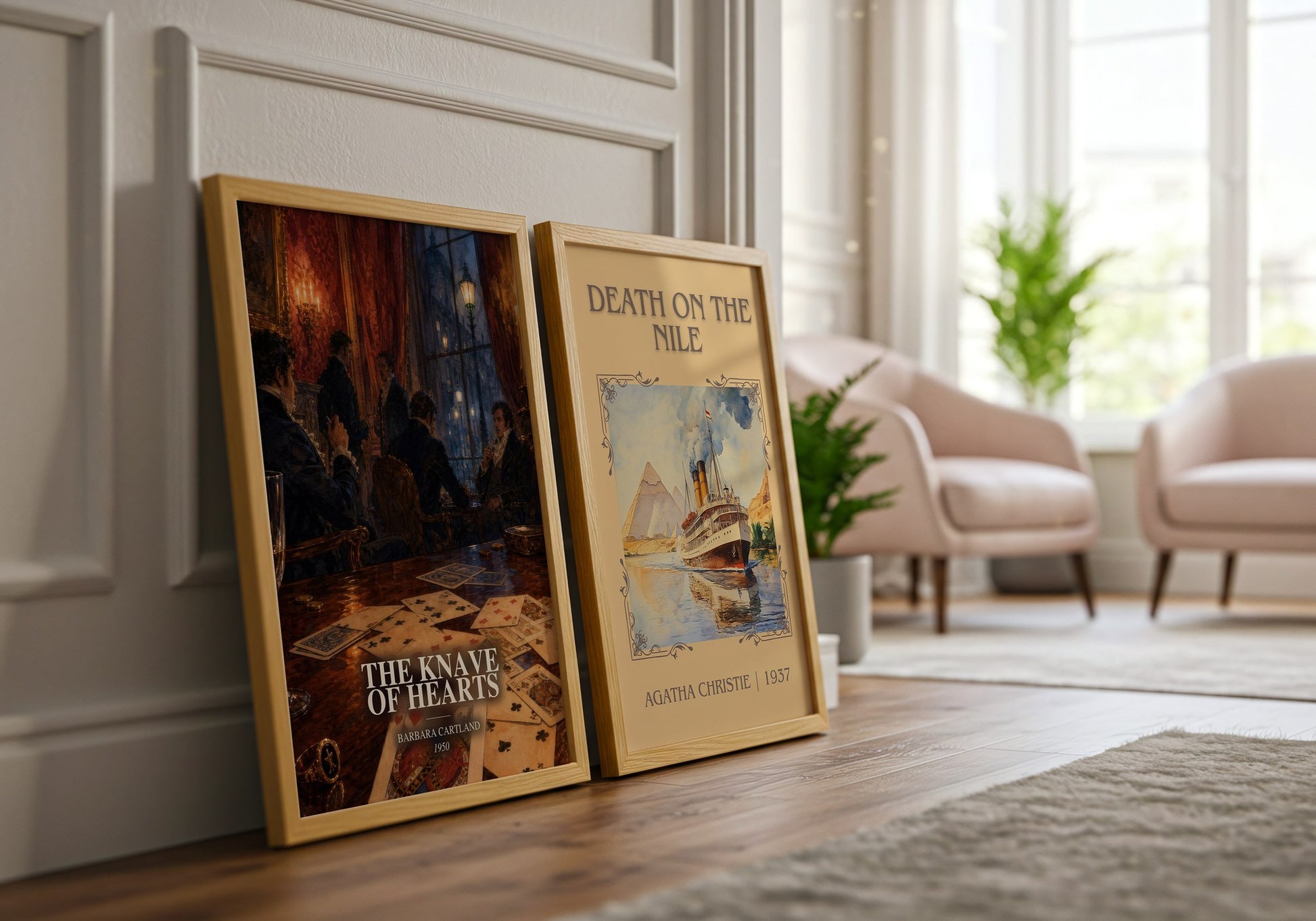 The Knave Of Hearts watercolour print framed by window – literary home decor
