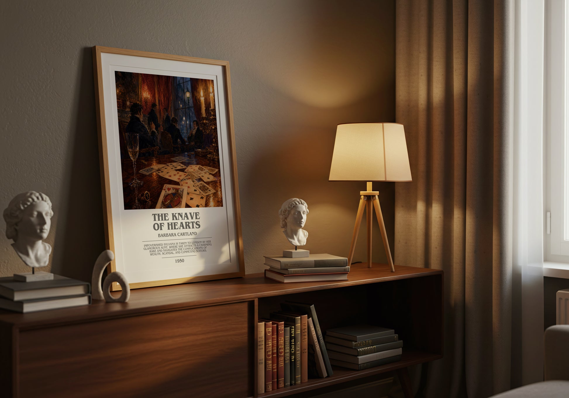 The Knave Of Hearts bookish book poster framed on wall – romance wall art