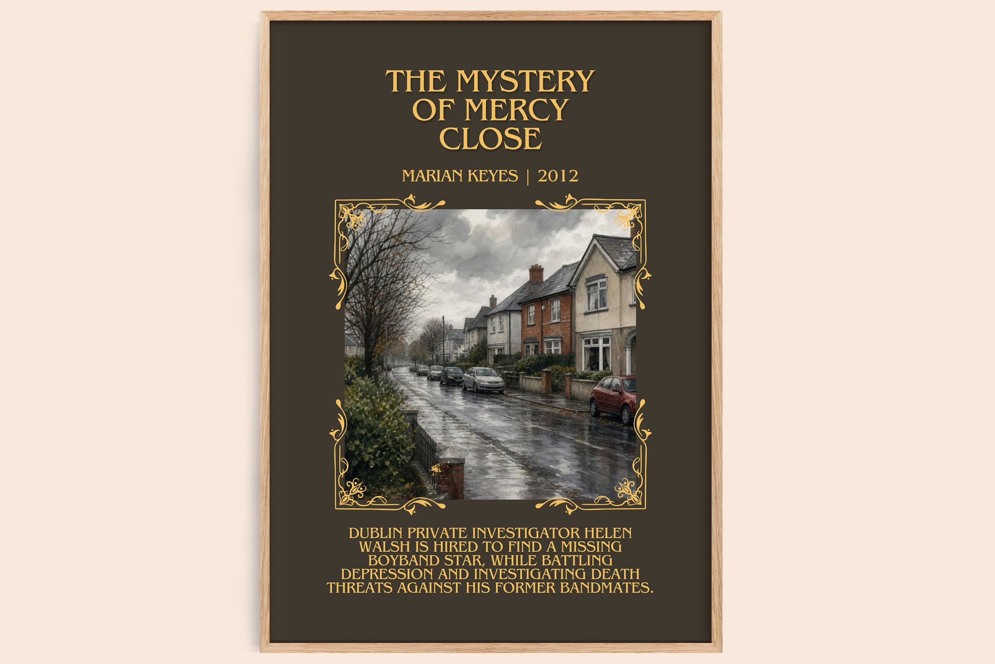 The Mystery of Mercy Close Minimalist Book Poster by Marian Keyes