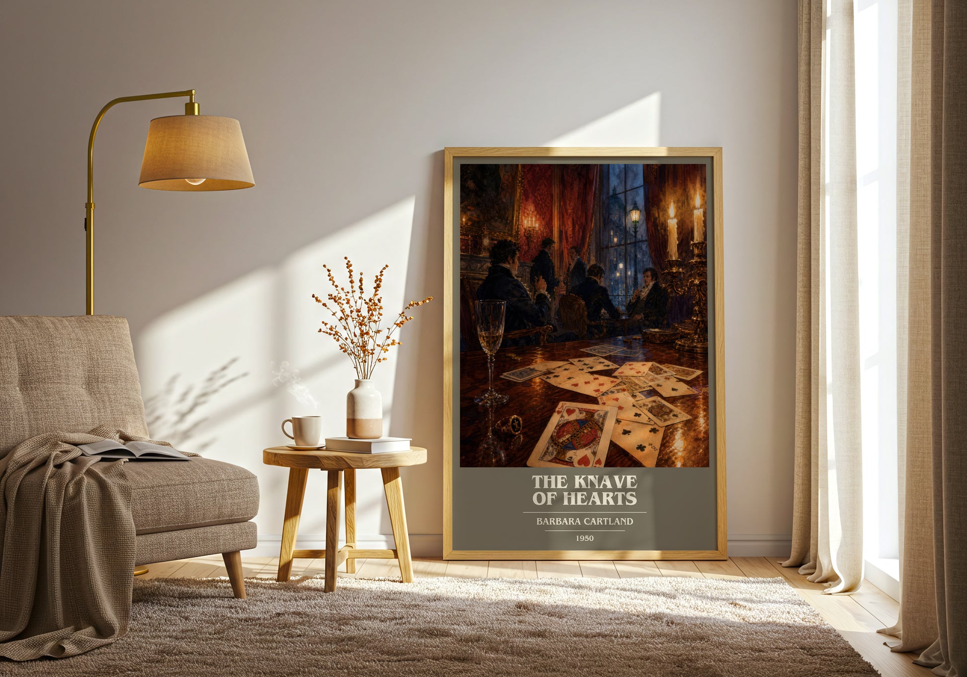 The Knave Of Hearts book cover print on bookshelf – Barbara Cartland fan gift