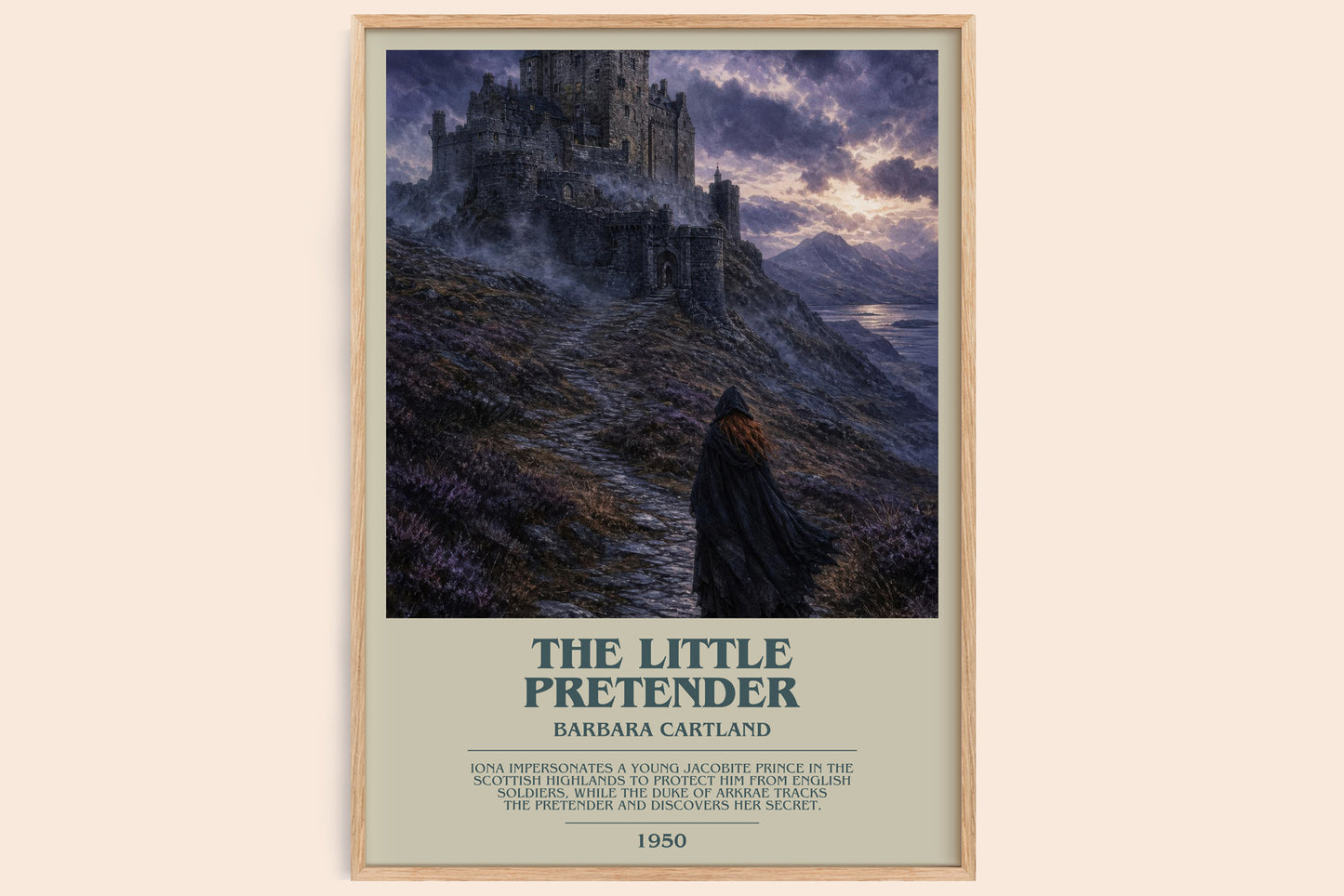 The Little Pretender bookish book poster by Barbara Cartland – framed literary art print