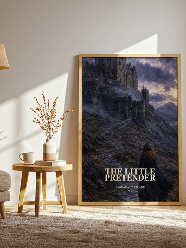 The Little Pretender watercolour print in frame leaning in hallway – romance wall art