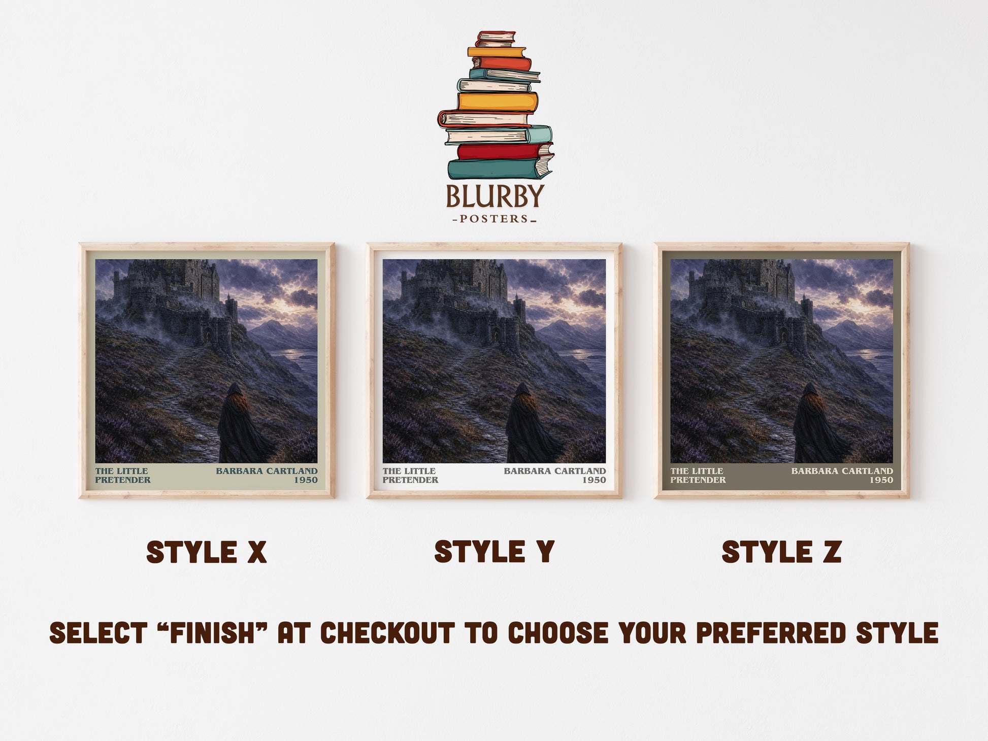 The Little Pretender literary print in frame leaning in hallway – romance wall art