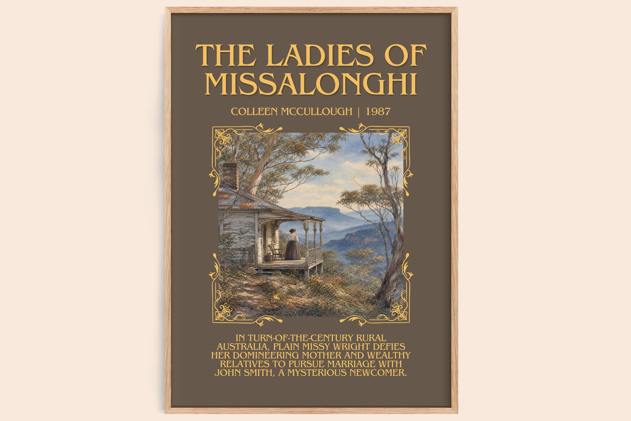 The Ladies of Missalonghi Minimalist Book Poster by Colleen McCullough