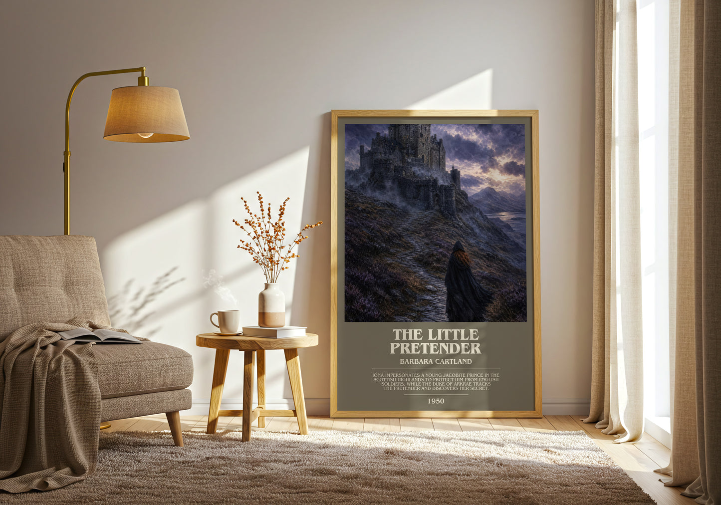The Little Pretender bookish print on bookshelf – Barbara Cartland fan gift