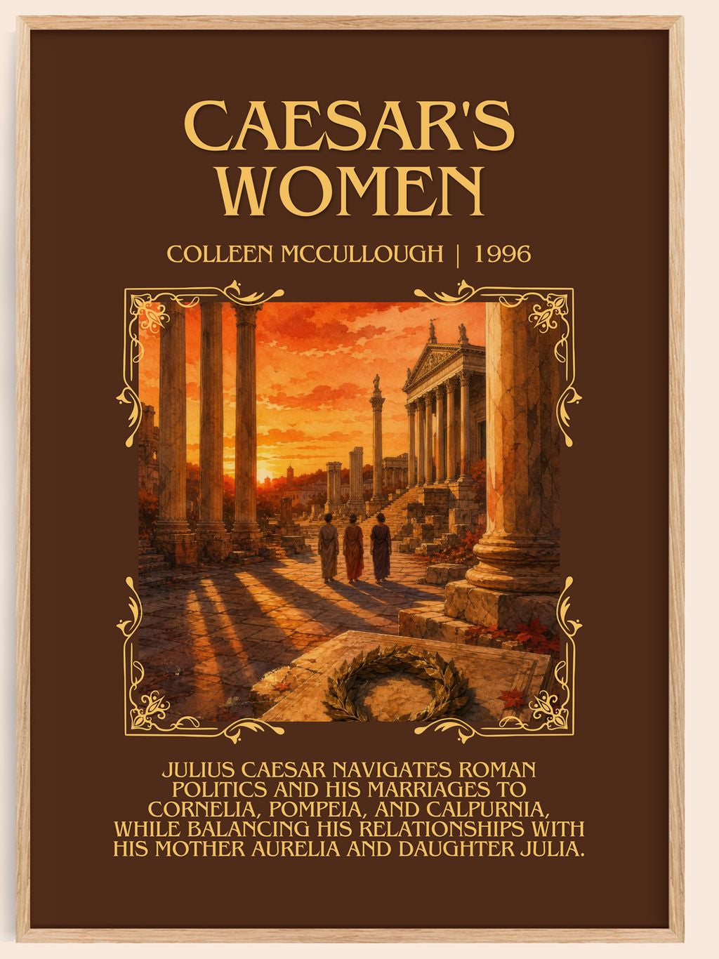 Caesar's Women Minimalist Book Poster by Colleen McCullough – book poster