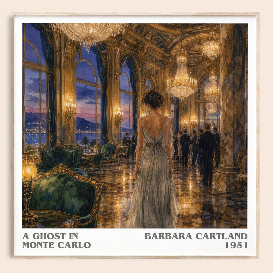 A Ghost In Monte Carlo literary book poster by Barbara Cartland – framed literary art print