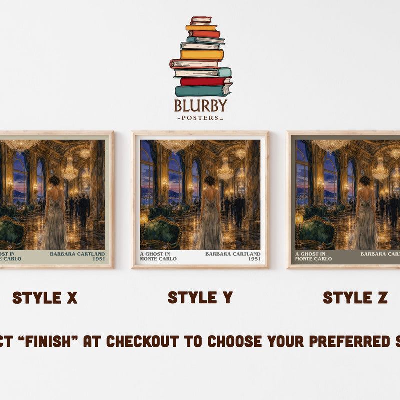 A Ghost In Monte Carlo literary print in frame leaning in hallway – romance wall art