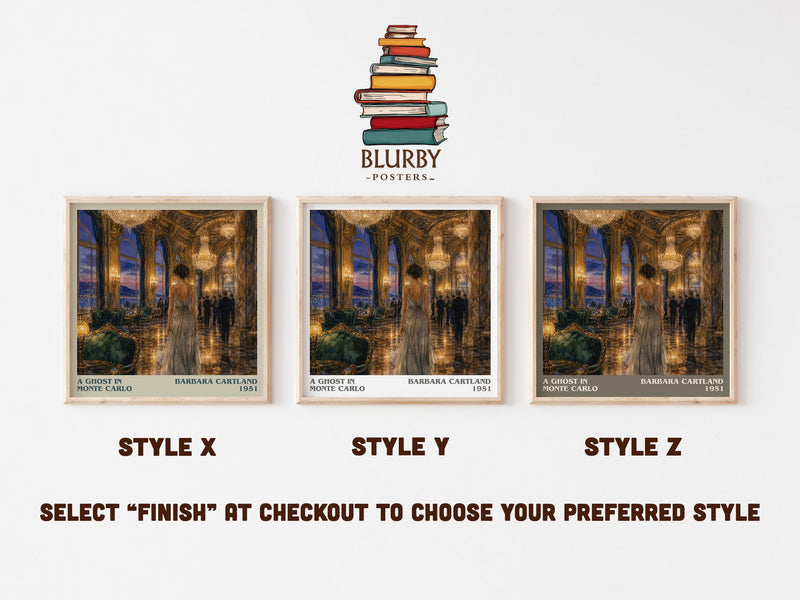 A Ghost In Monte Carlo literary print in frame leaning in hallway – romance wall art