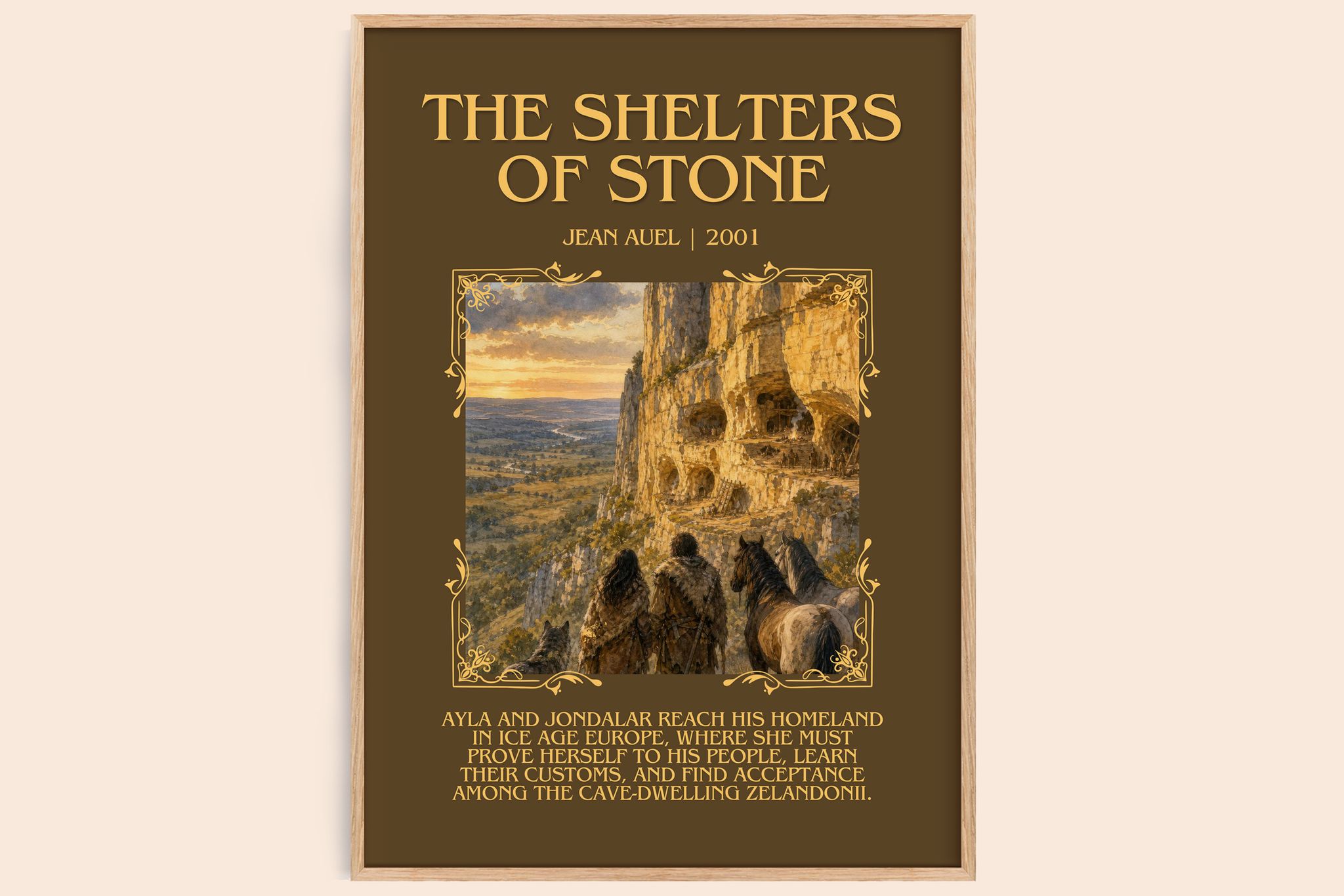 The Shelters of Stone Minimalist Book Poster by Jean Auel