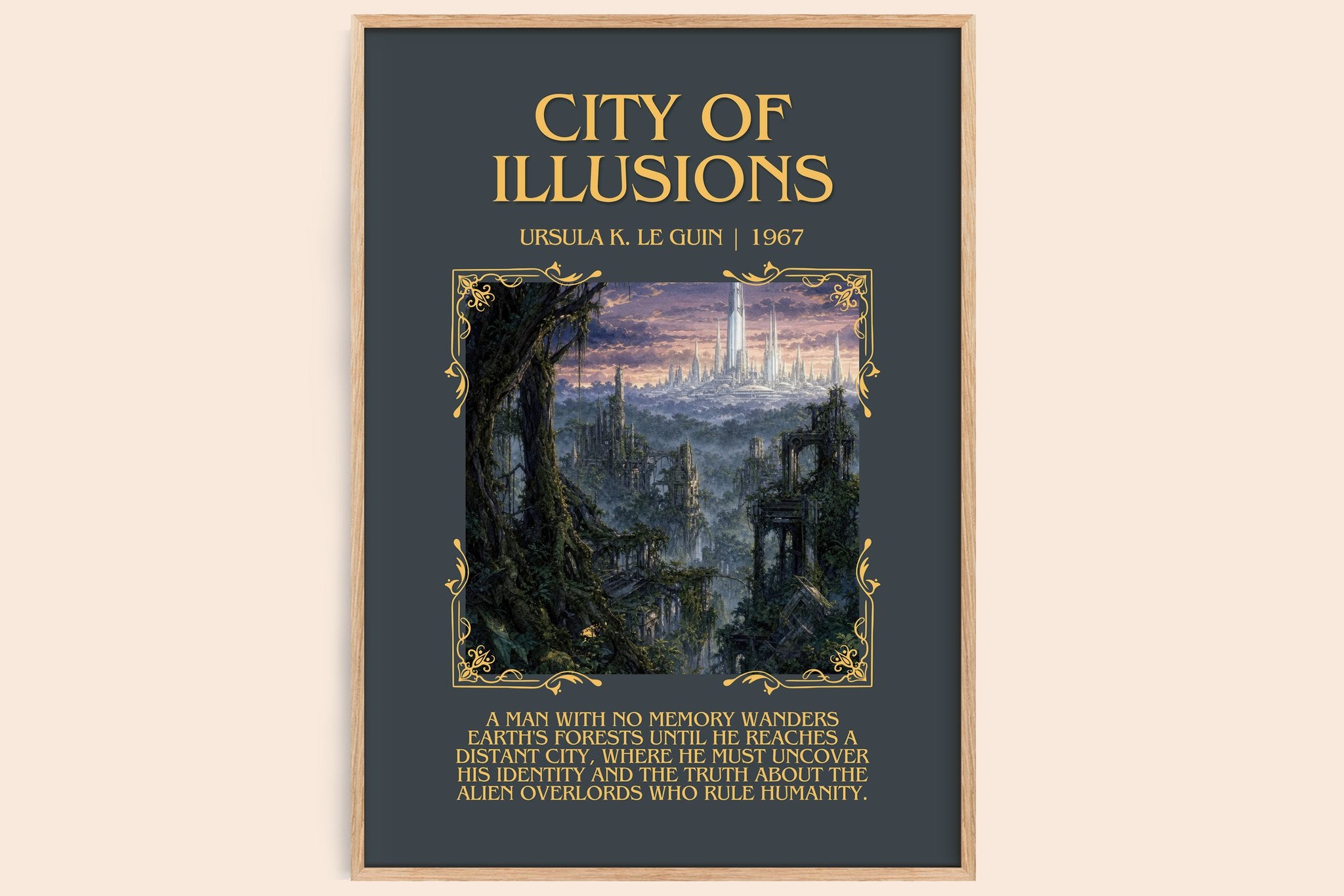 City of Illusions Minimalist Book Poster by Ursula K. Le Guin