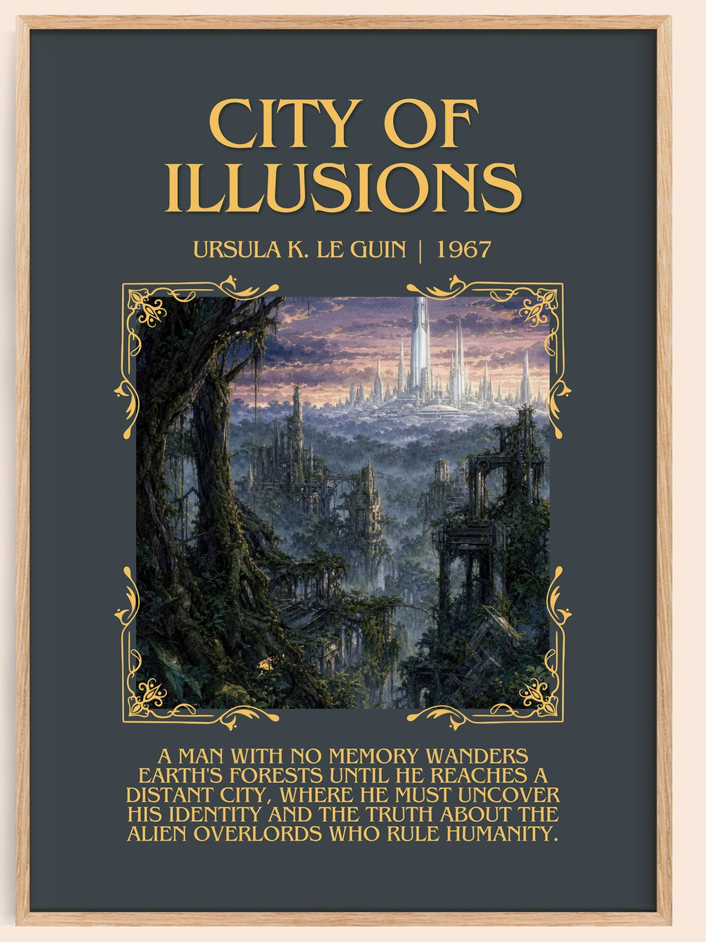 City of Illusions Minimalist Book Poster by Ursula K. Le Guin – book poster