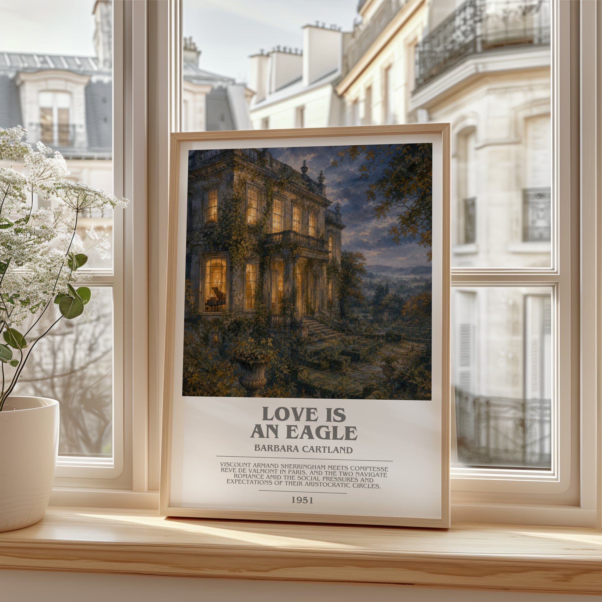 Love Is An Eagle bookish poster colour and style options – Barbara Cartland book art