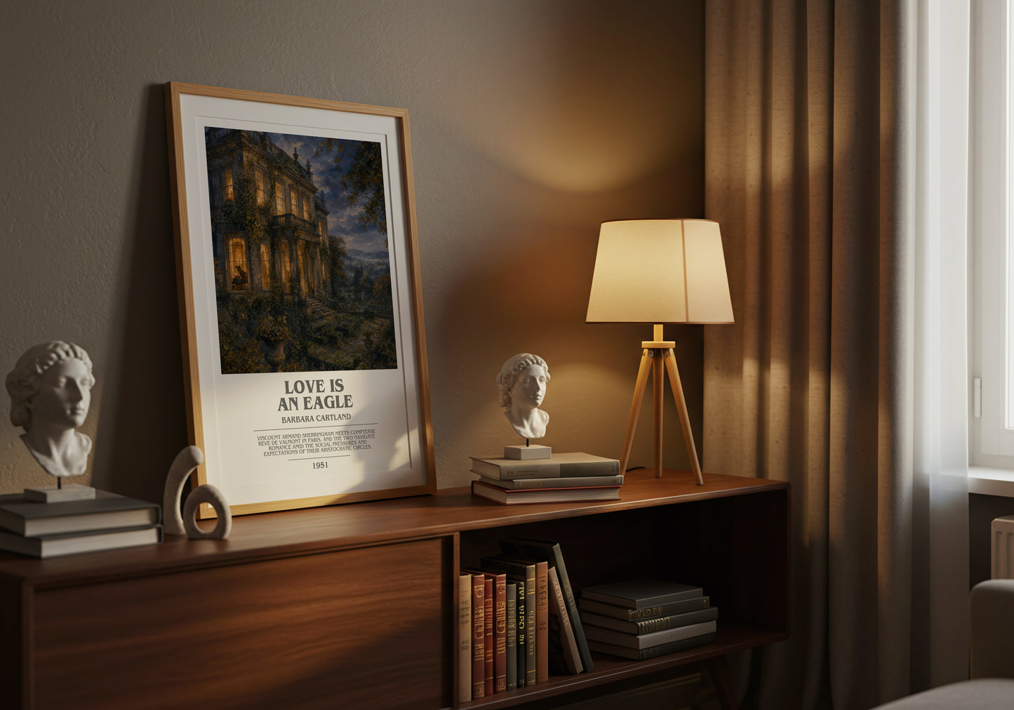 Love Is An Eagle bookish book poster framed on wall – romance wall art