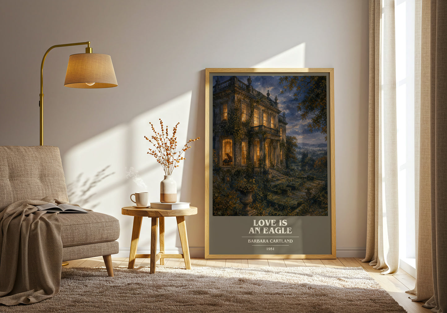 Love Is An Eagle book cover print on bookshelf – Barbara Cartland fan gift