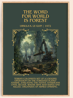 Word for World Is Forest Minimalist Book Poster by Ursula K. Le Guin – image 1