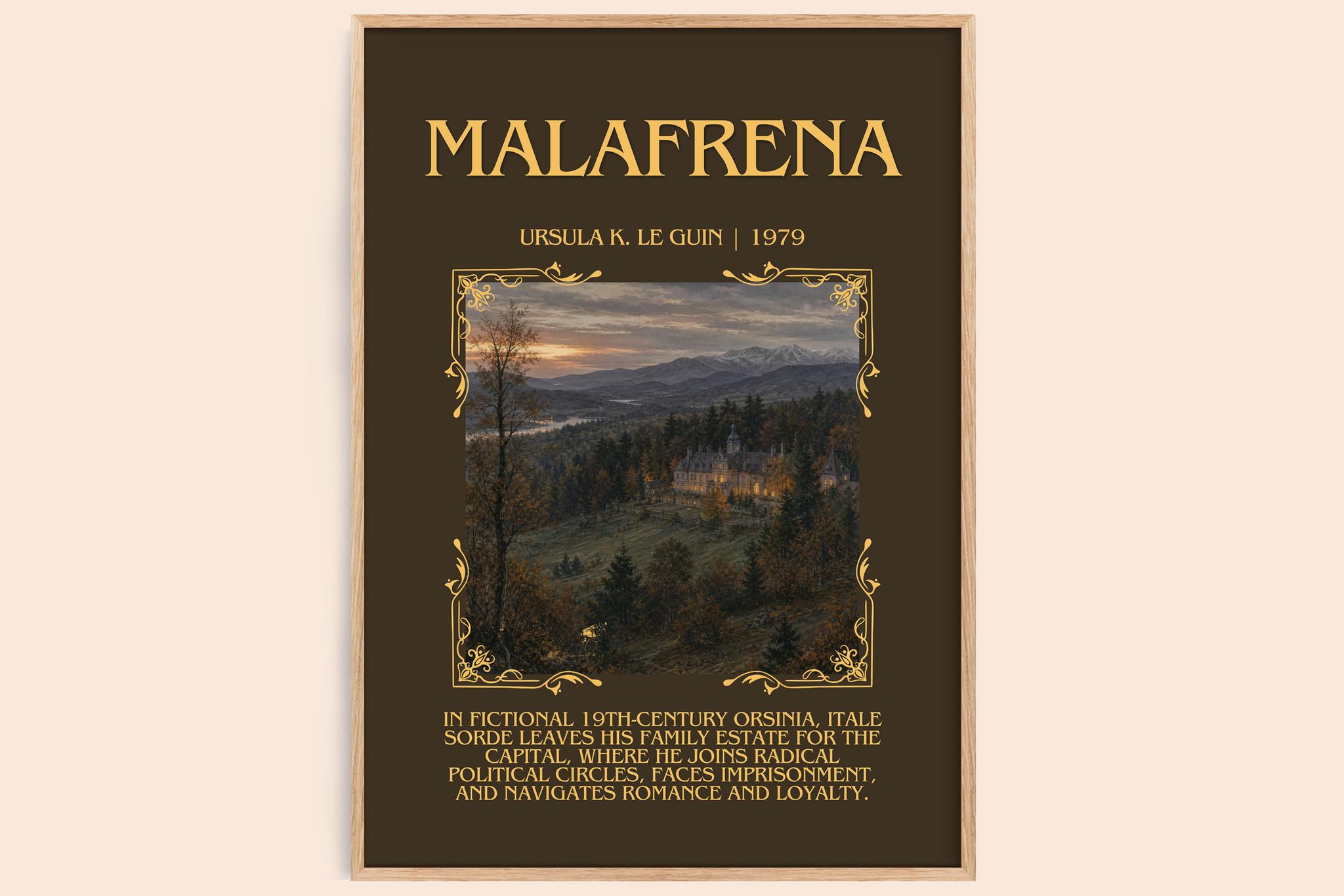 Malafrena Minimalist Book Poster by Ursula K. Le Guin