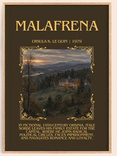 Malafrena Minimalist Book Poster by Ursula K. Le Guin – image 1