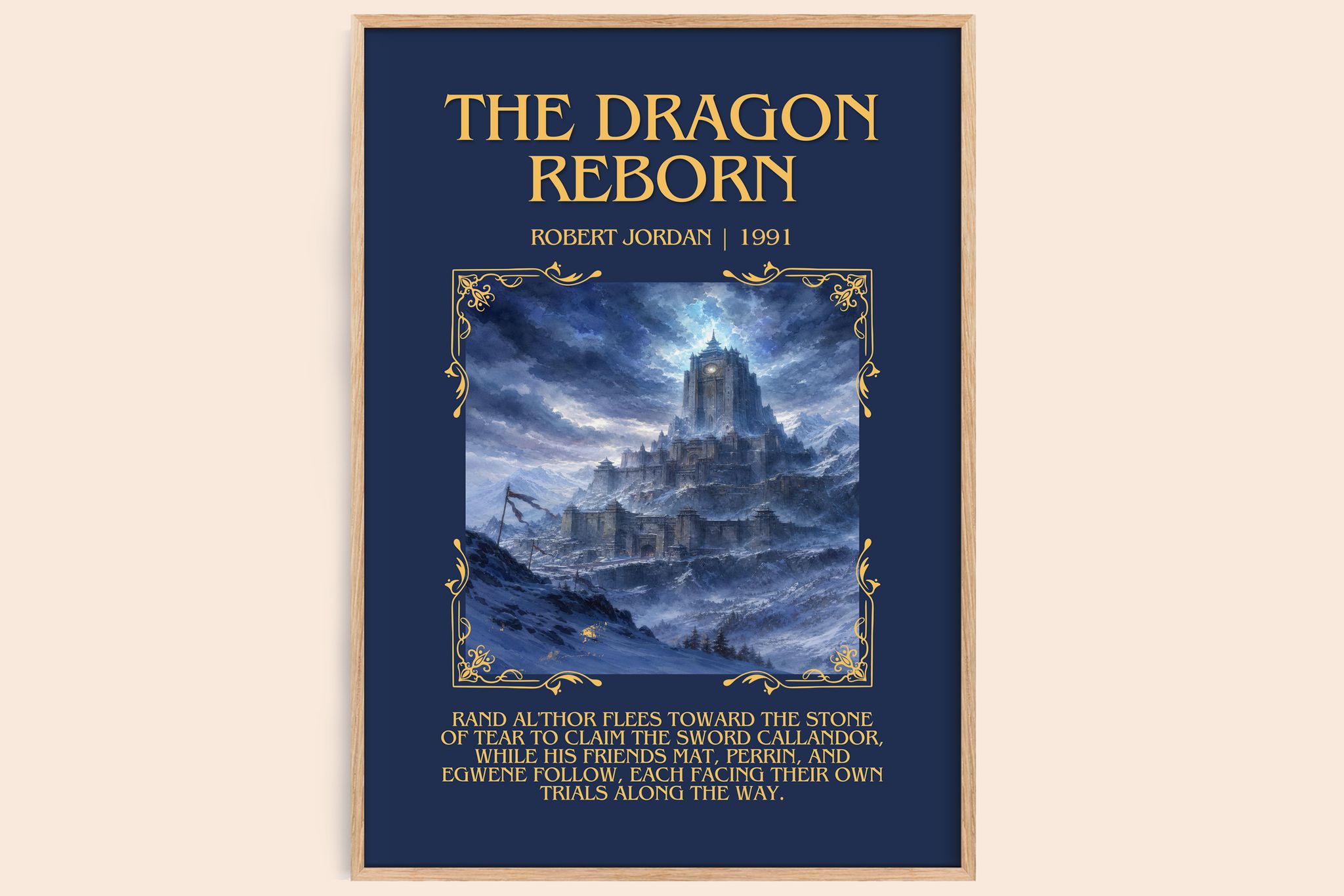 The Dragon Reborn Minimalist Book Poster by Robert Jordan