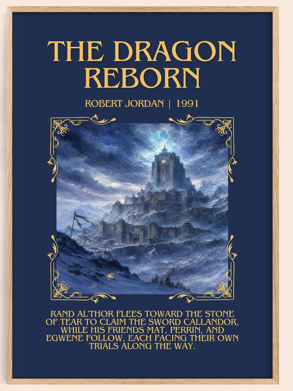 The Dragon Reborn Minimalist Book Poster by Robert Jordan
