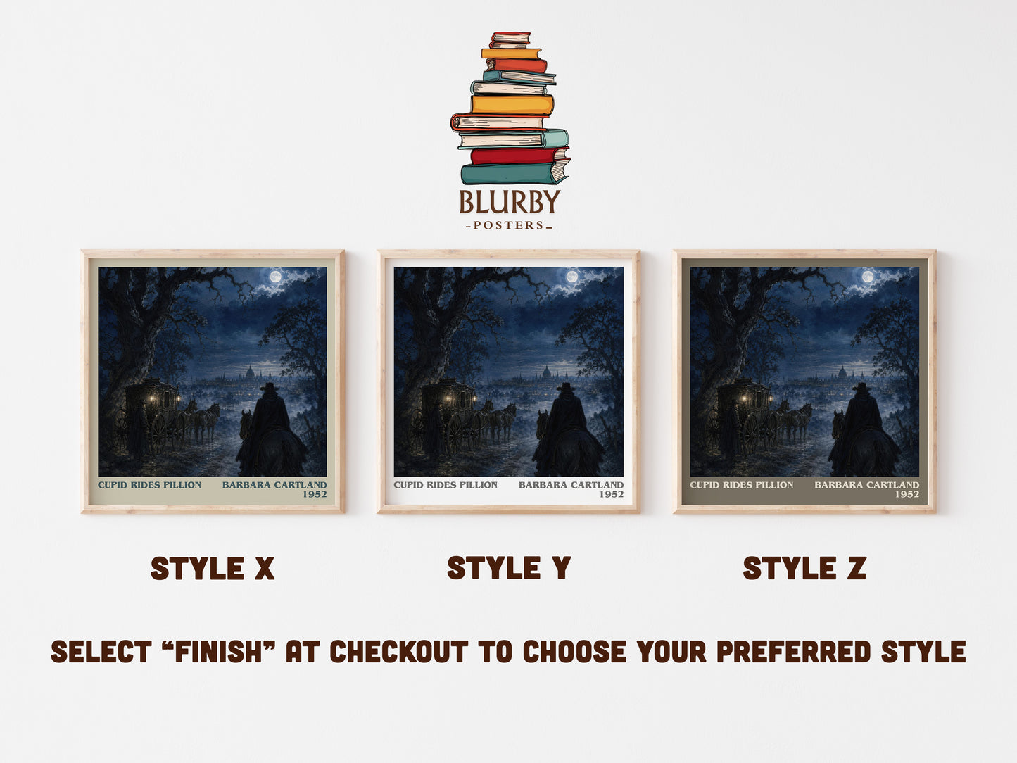 Cupid Rides Pillion literary print in frame leaning in hallway – historical fiction wall art