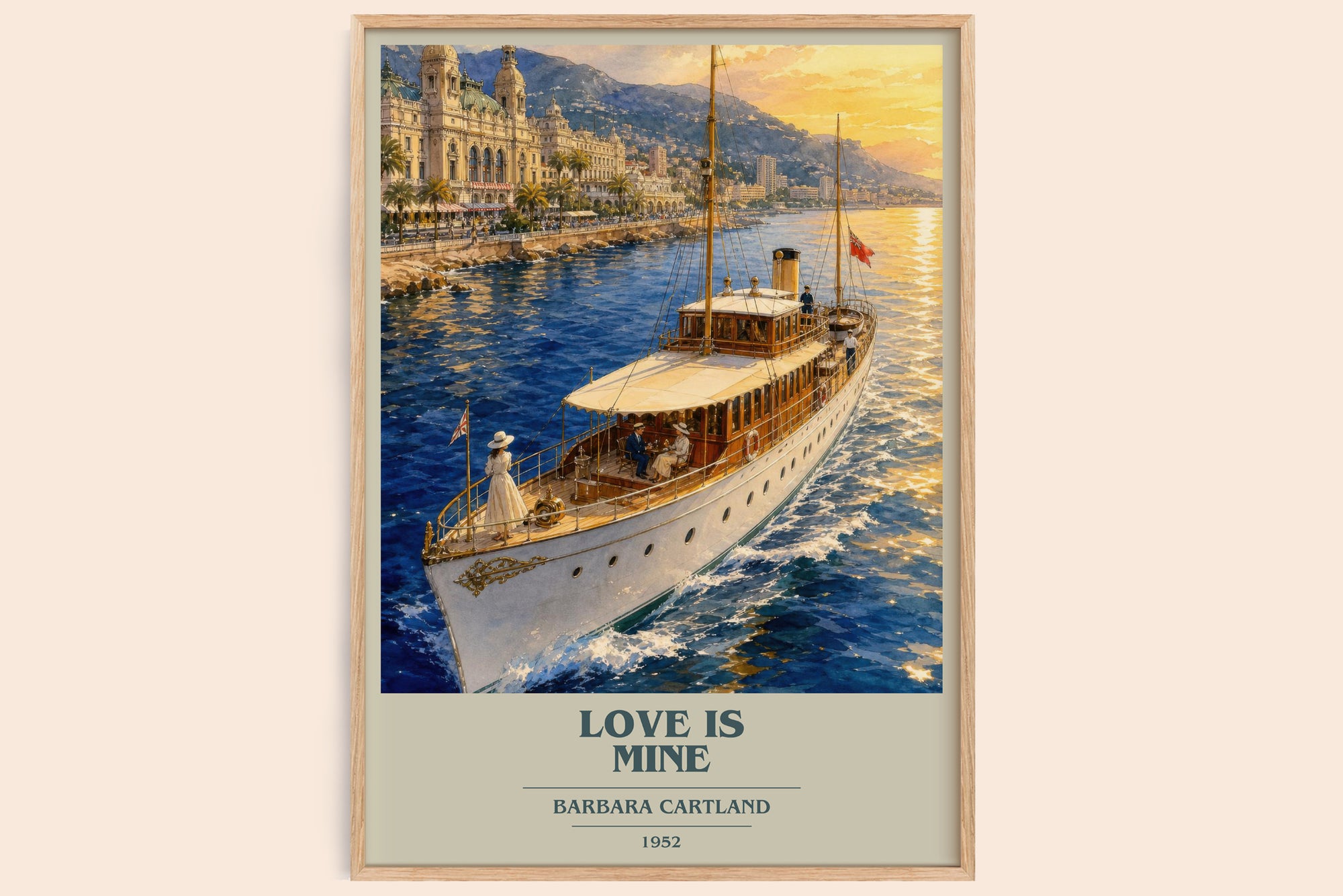 Love Is Mine book cover book poster by Barbara Cartland – framed literary art print