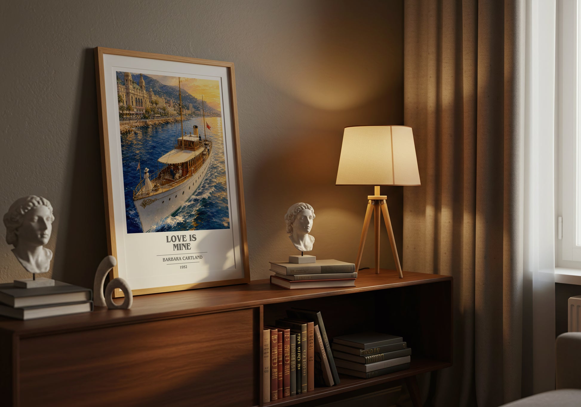 Love Is Mine book cover book poster framed on wall – romance wall art