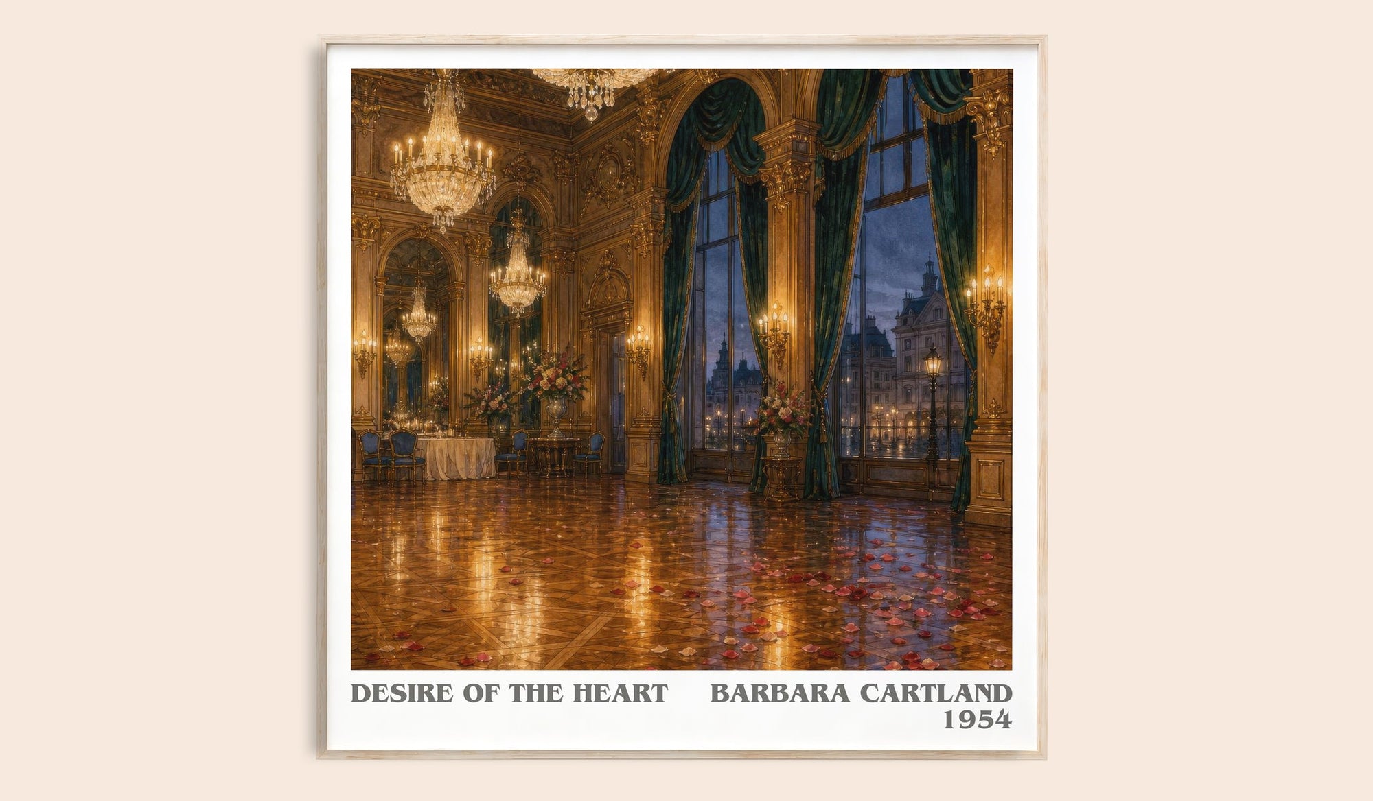 Desire Of The Heart literary book poster by Barbara Cartland – framed literary art print