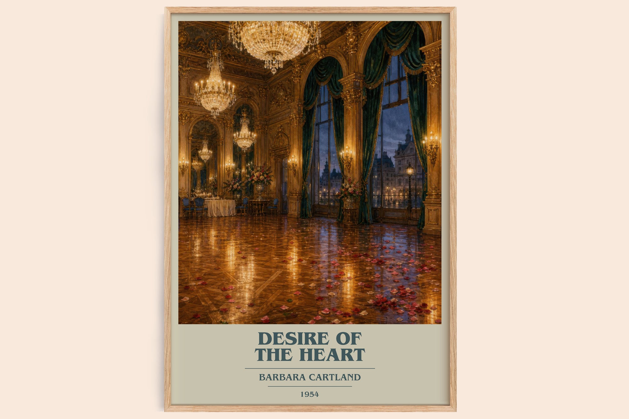 Desire Of The Heart book cover book poster by Barbara Cartland – framed literary art print