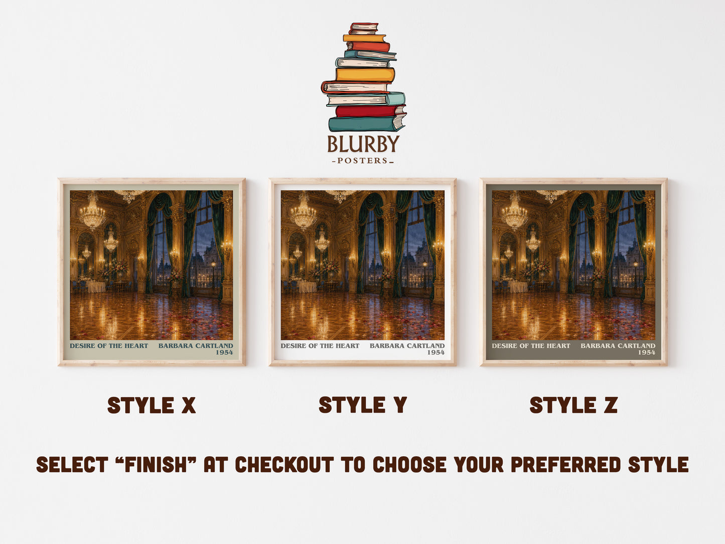 Desire Of The Heart literary print in frame leaning in hallway – romance wall art