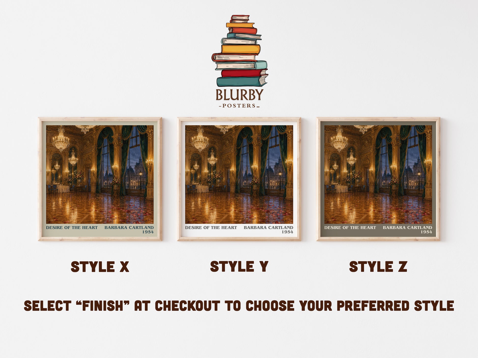 Desire Of The Heart literary print in frame leaning in hallway – romance wall art