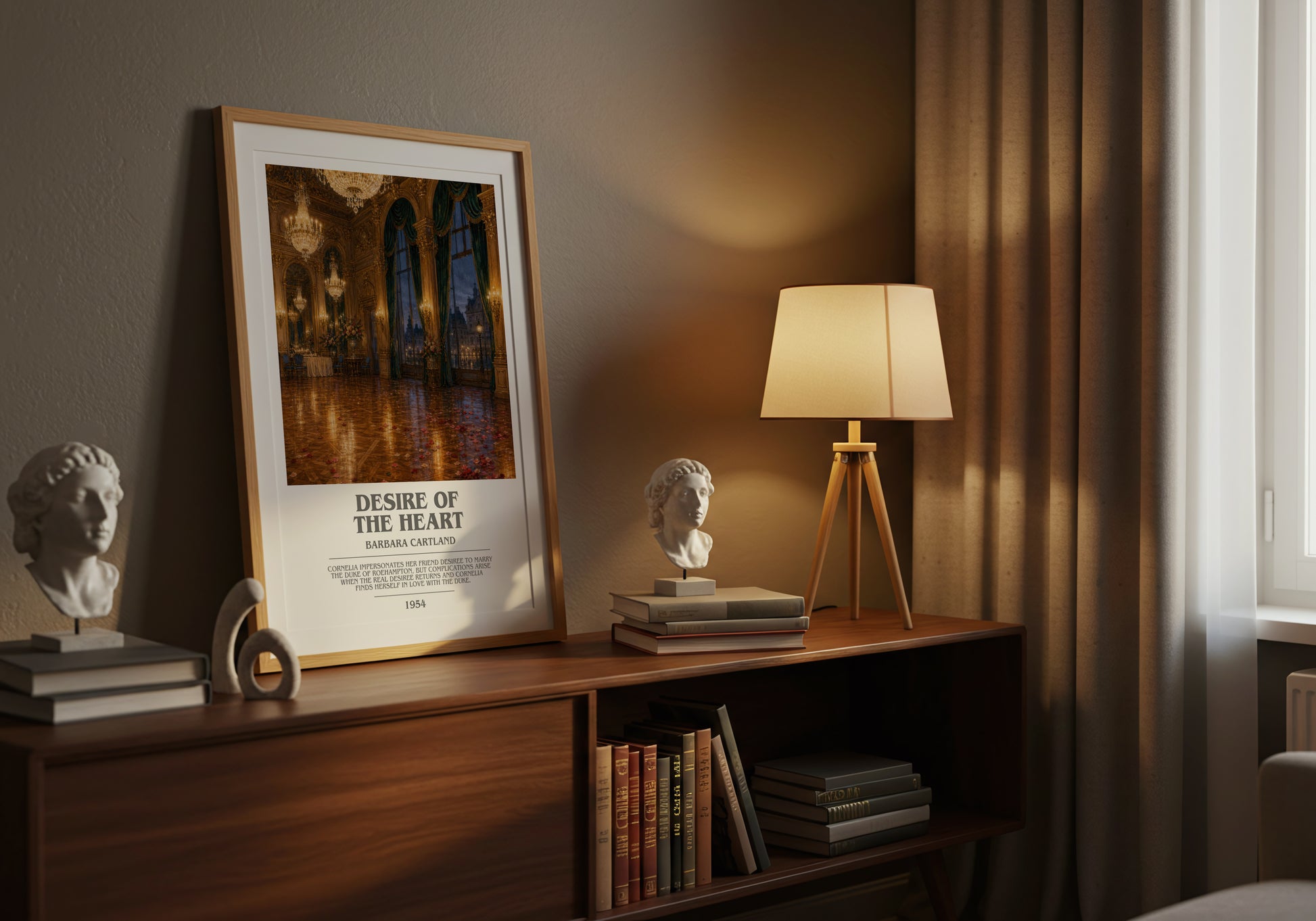Desire Of The Heart bookish book poster framed on wall – romance wall art