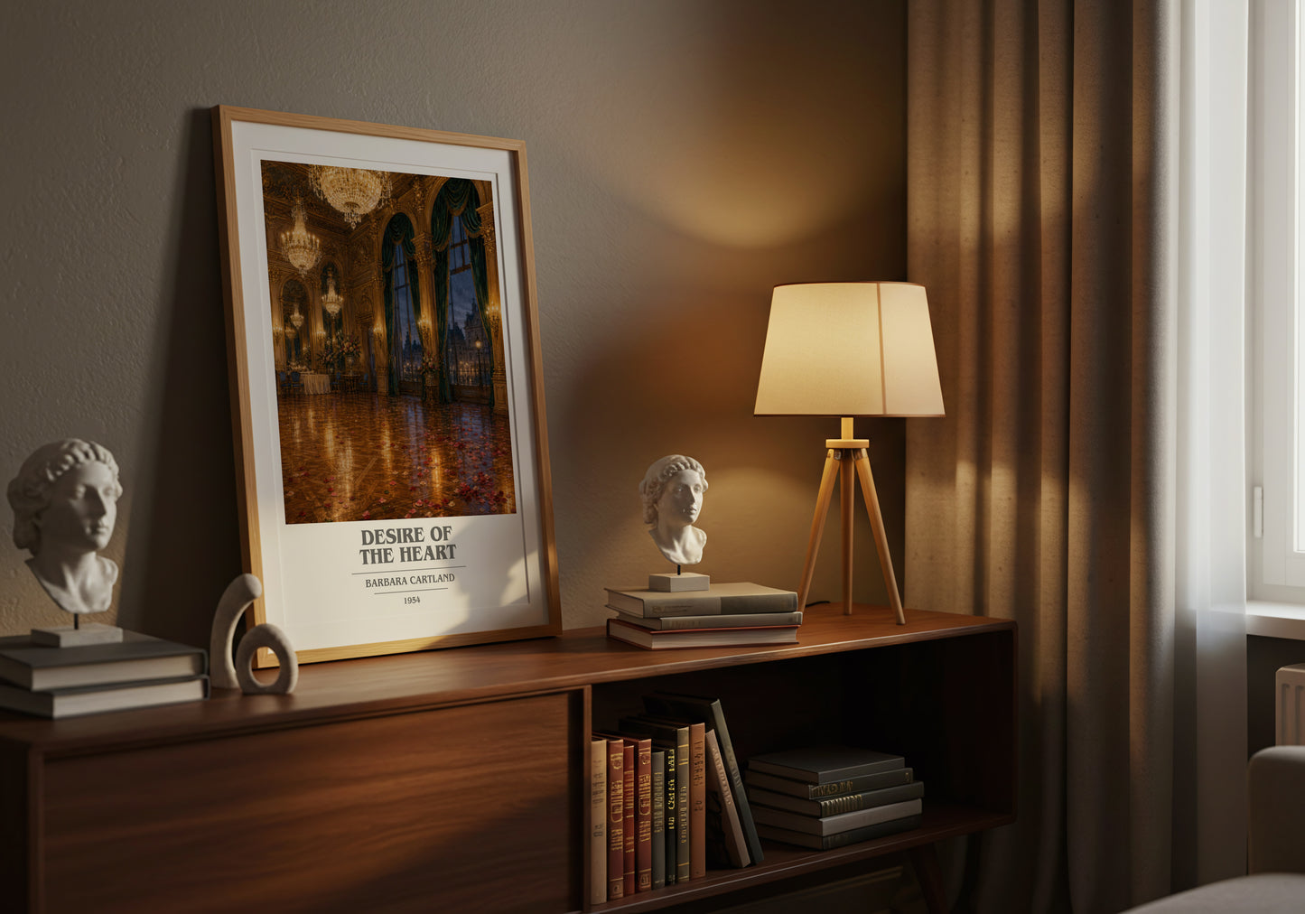 Desire Of The Heart book cover book poster framed on wall – romance wall art