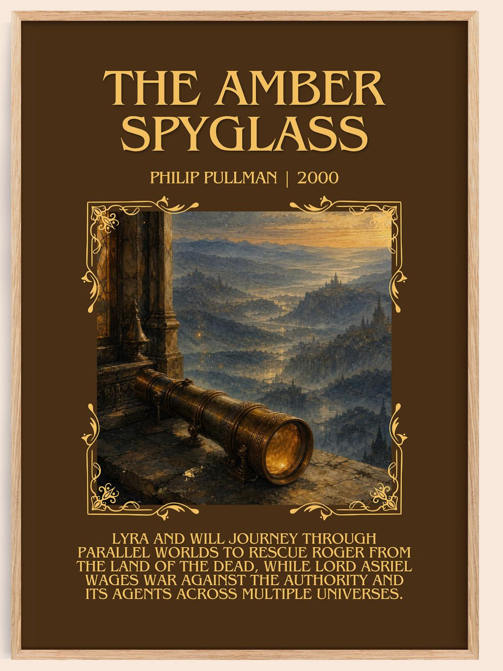 The Amber Spyglass Minimalist Book Poster by Philip Pullman – book poster