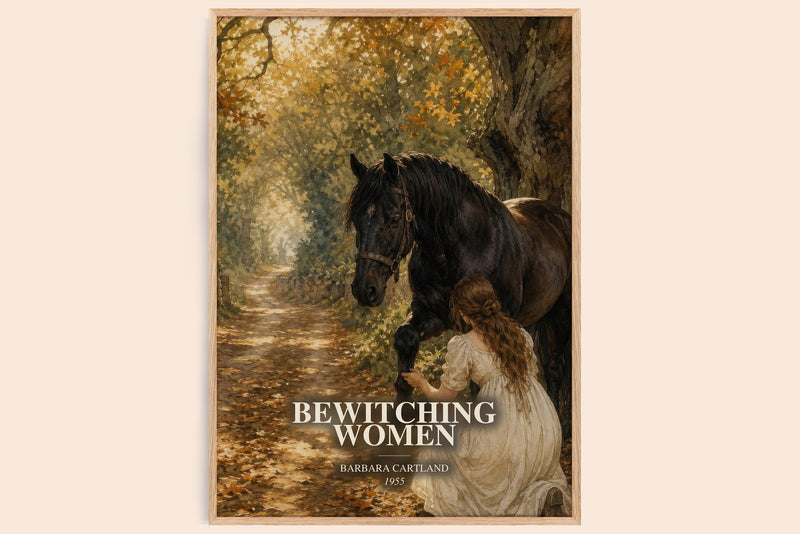 Bewitching Women watercolour book poster by Barbara Cartland – framed literary art print