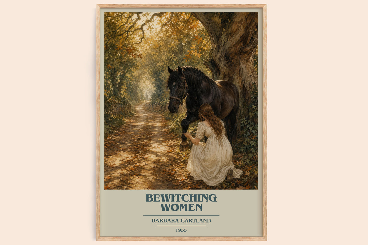 Bewitching Women book cover book poster by Barbara Cartland – framed literary art print