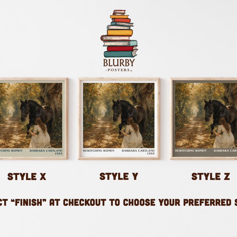 Bewitching Women literary print in frame leaning in hallway – romance wall art