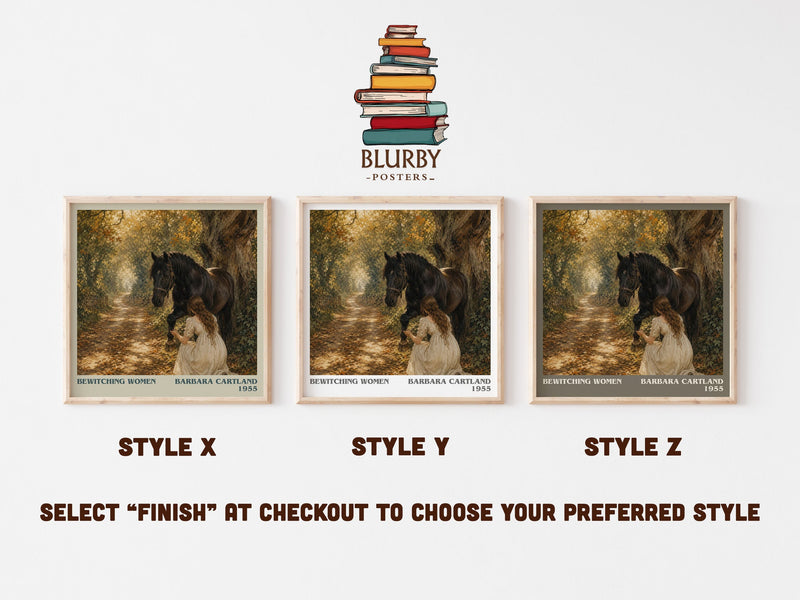 Bewitching Women literary print in frame leaning in hallway – romance wall art