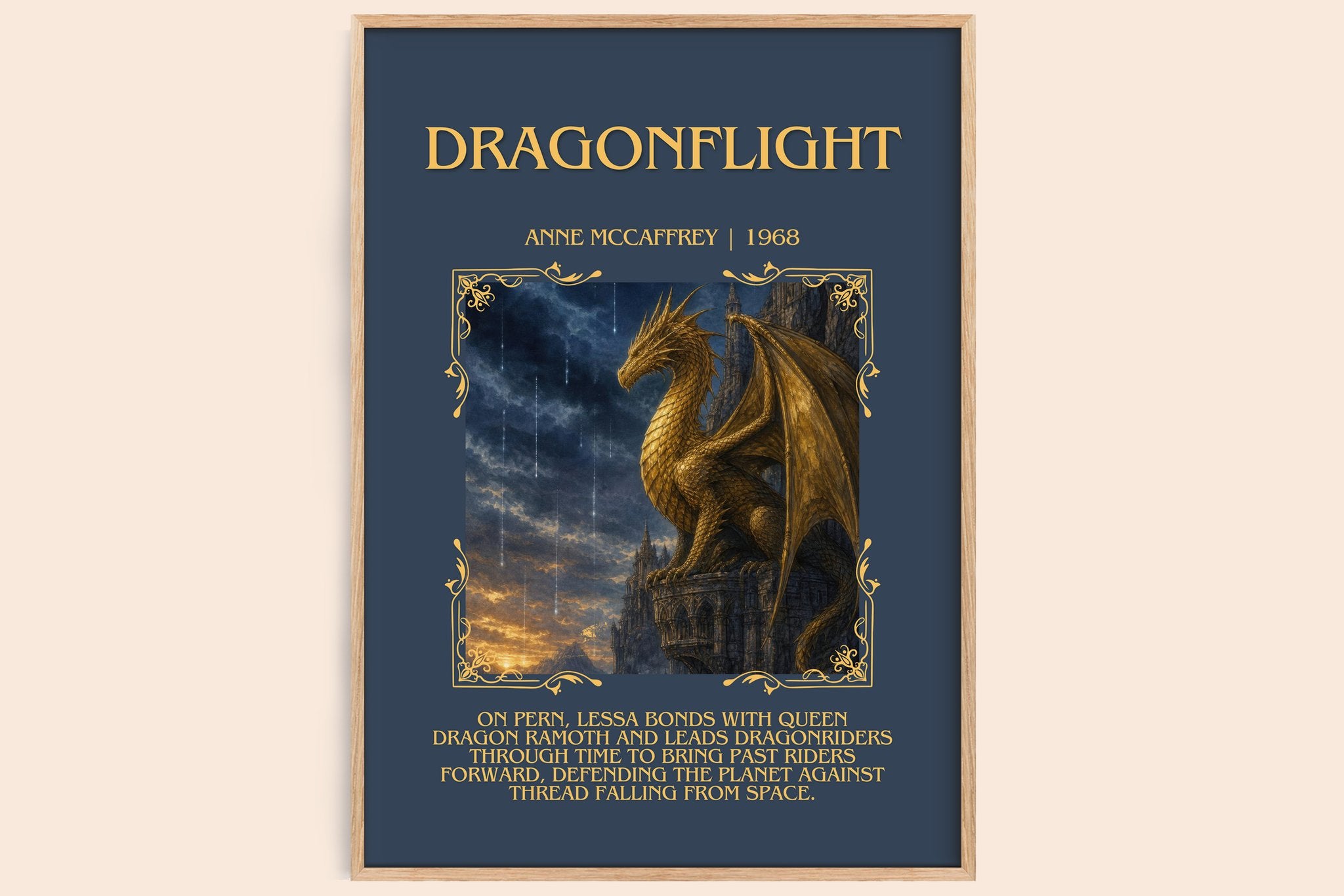 Dragonflight Minimalist Book Poster by Anne McCaffrey